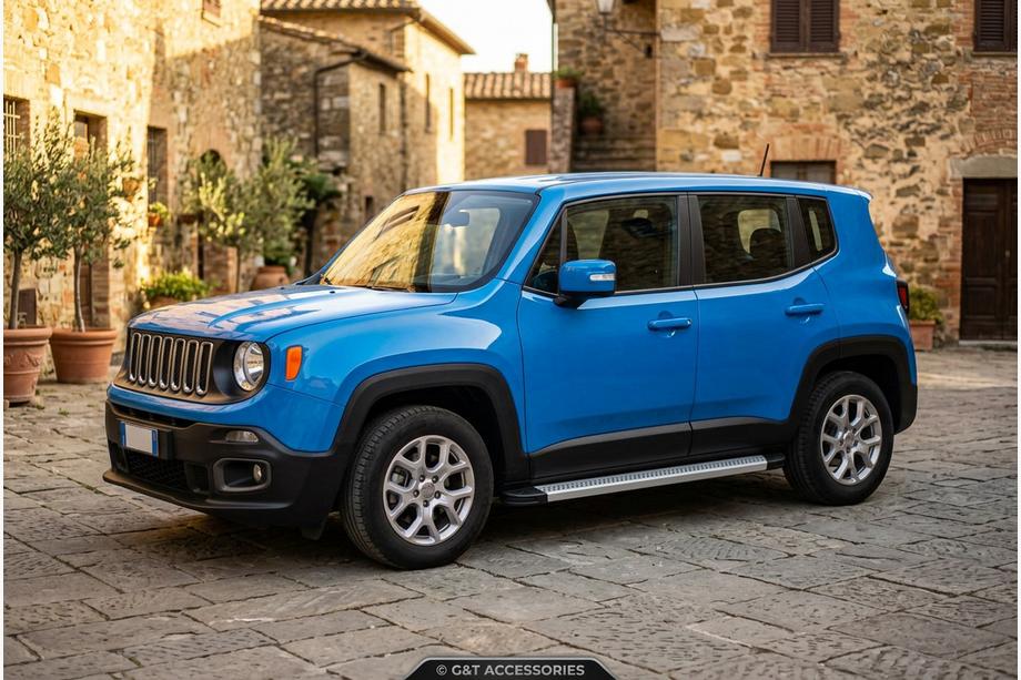 Jeep Renegade 2014- гг. Боковые Подножки Maya V2 (2 шт., Алюминий) Image