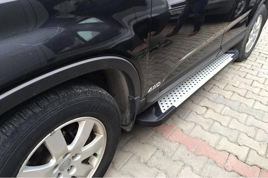 Kia Sorento II XM 2009-2014 гг. Боковые Подножки Allmond Grey (2 шт., Алюминий) Фото 3