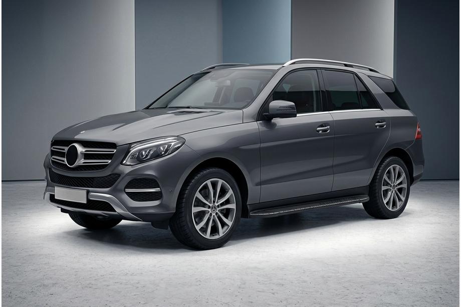 Mercedes GLE/ML class W166 2011-2018 гг. Боковые пороги Bosphorus Black (2 шт., алюминий) Фото 1