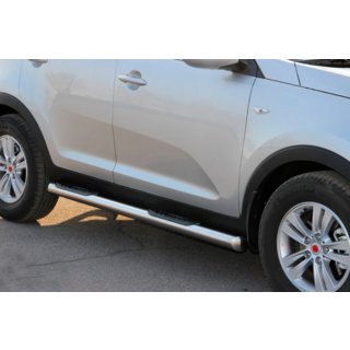 Боковые трубы (2 шт., нержавейка) Kia Sportage 2010-2015 гг. фото 2