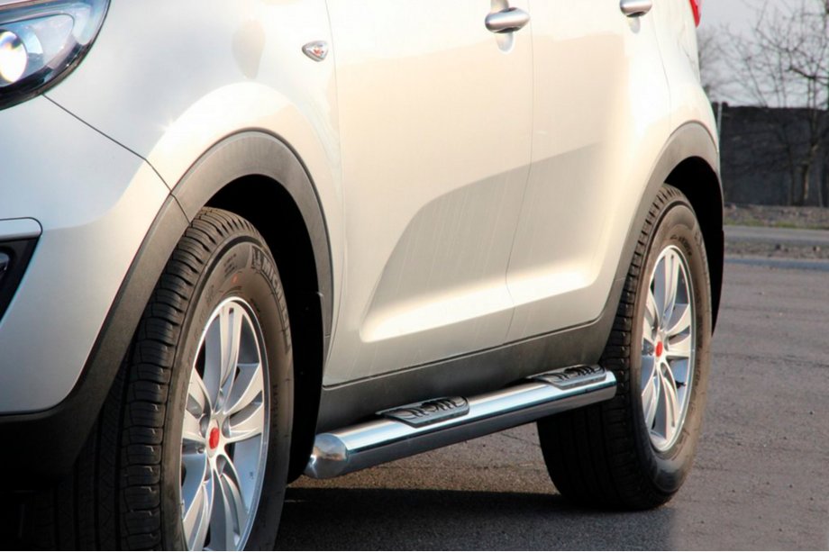 Kia Sportage 2010-2015 гг. Боковые трубы (2 шт., нержавейка) Фото 4