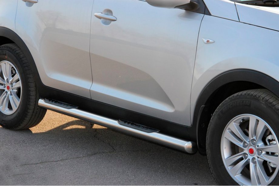 Kia Sportage 2010-2015 гг. Боковые трубы (2 шт., нержавейка) Фото 2