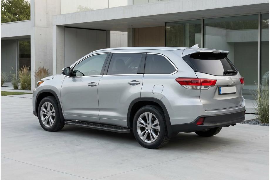 Toyota Highlander 2013-2019 гг. Боковые Подножки Allmond Black (2 шт., Алюминий) Image