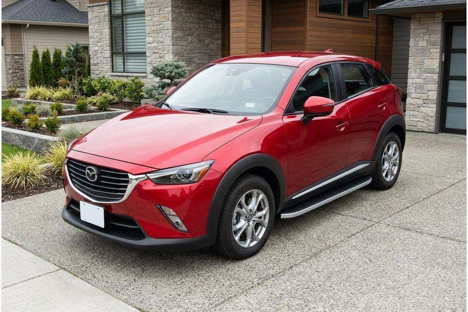 Mazda CX-3 2015- гг. Боковые Подножки Tayga Grey (2 шт., Алюминий) Фото 1