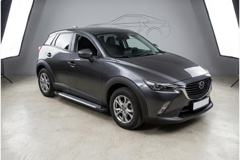 Mazda CX-3 2015- гг. Боковые Подножки Line (2 шт., Алюминий) Image