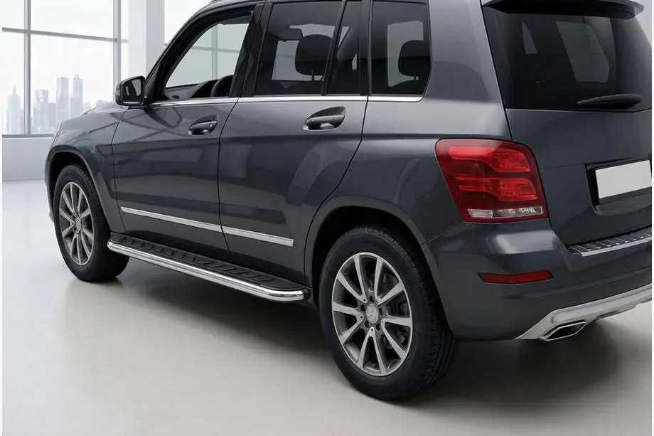 Mercedes GLK class X204 2008-2015 гг. Боковые Подножки Maydos V1 (2 шт., Алюминий и Нержавейка) Фото 1