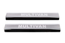 Volkswagen T5 Multivan 2003-2010 гг. Накладки на пороги VIP (2 шт, нержавеющая сталь) фото 2