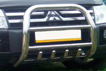 Mitsubishi Pajero Wagon IV 2006-2021 гг. Кенгурятник QT011 (нержавейка) фото 3