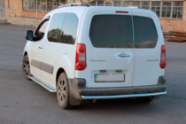 Citroen Berlingo 2008-2018 гг. Задняя защита (нержавейка) 60 мм фото 3