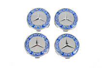 Mercedes-Benz Колпачки на диски 71/75 мм без кольца (4 шт, синие V2) фото 3