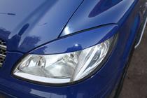 Mercedes Vito W639 2004-2014 гг. Реснички на фары прямые (2004-2010, 2 шт, пластик) Глянец фото 5