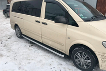 Mercedes Vito W639 2004-2014 гг. Боковые пороги Fullmond (2 шт., алюминий) Длинная (ExtraLong) фото 5