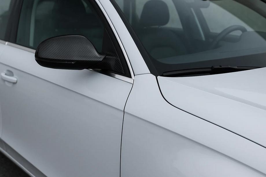 Audi A4 B8 2007-2015 гг. Накладки на Зеркала 2010-2015 (2шт, Натуральный Карбон) Фото 2