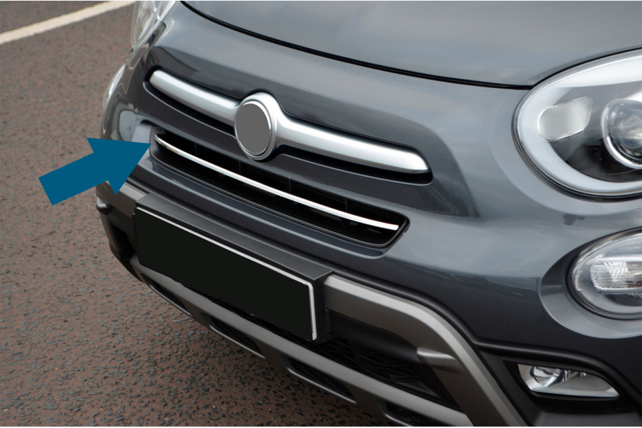 Fiat 500X 2014-2024 гг. Накладка на передний бампер из нержавеющей стали Image