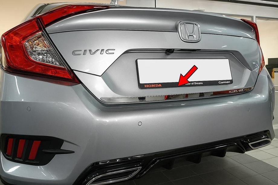 Honda Civic Sedan X 2016-2021 гг. Накладка на багажник нержавейка Image