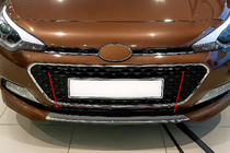 Hyundai I-20 2014-2020 гг. Окантовка решетки радиатора 2014-2018 (2 шт, нержавейка) фото 3