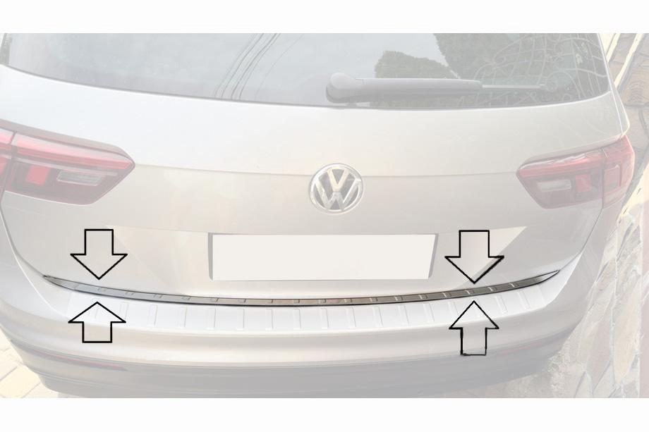 Volkswagen Tiguan 2016-2023 гг. Накладка на багажник нержавейка Carmos - Турецкая Нержавеющая Сталь Фото 4