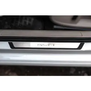 Накладки на пороги Flexill Exclusive (4 шт, нержавейка) Volkswagen Golf 7/E-Golf 2012-2020 гг. фото 2