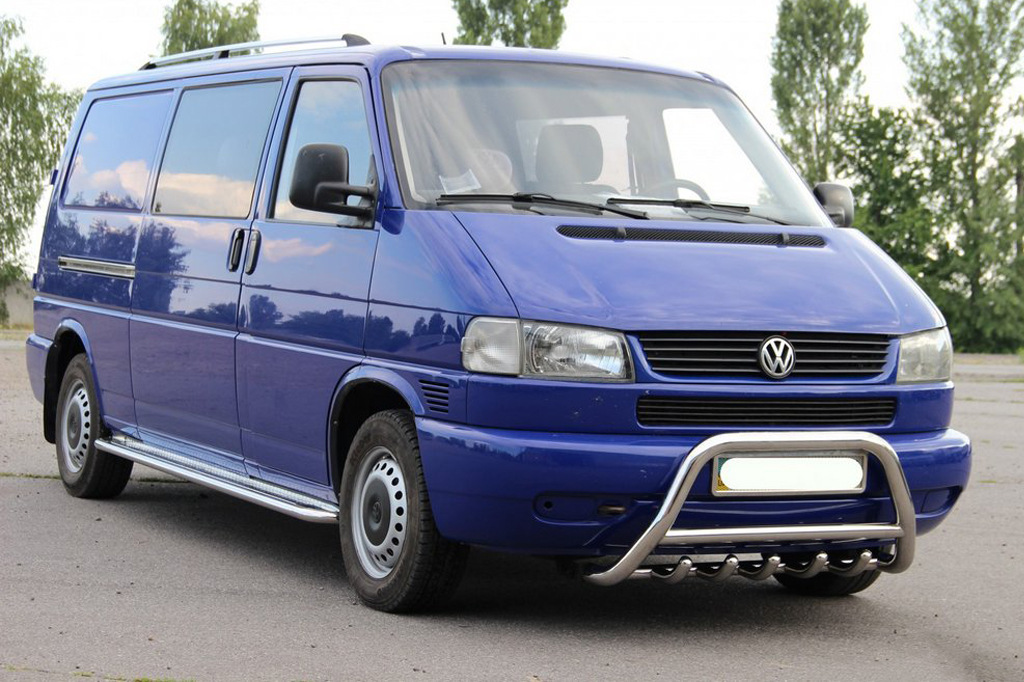 Кенгурятник WT003 60мм (нерж) 60мм, з написом Volkswagen T4 Transporter 1990–2003 — Фото 4