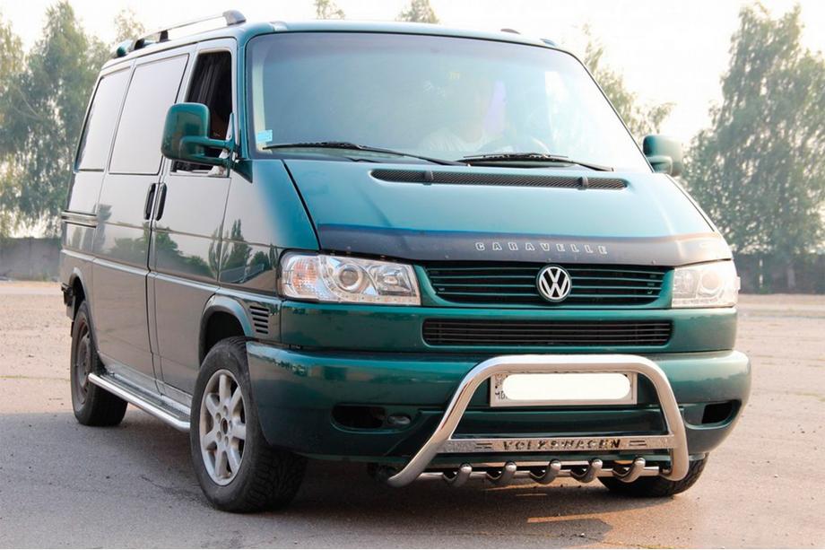 Volkswagen T4 Transporter 1990-2003 гг. Кенгурятник WT003 60мм Нержавейка 60мм, без надписи Фото 6