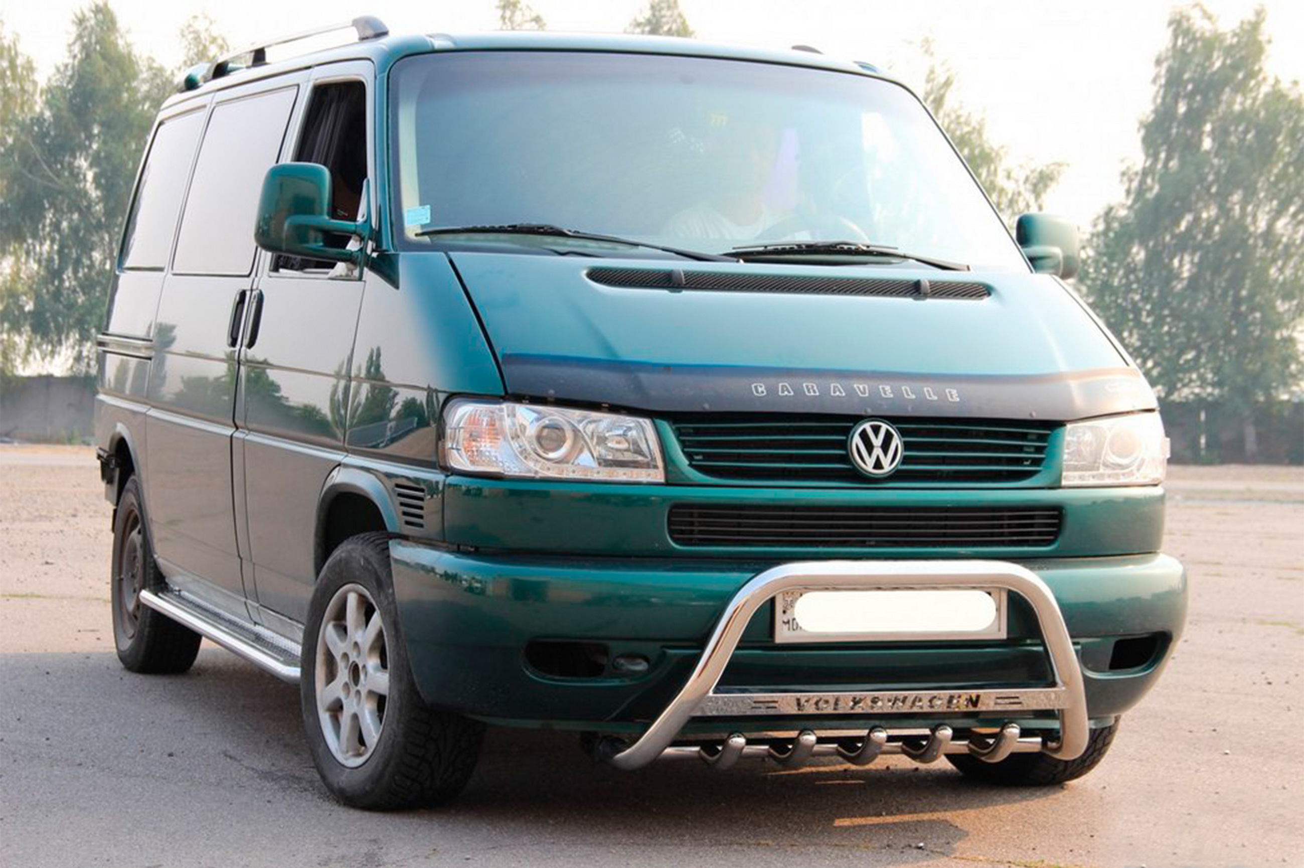 Кенгурятник WT003 60мм (нерж) 60мм, з написом Volkswagen T4 Transporter 1990–2003 — Фото 6