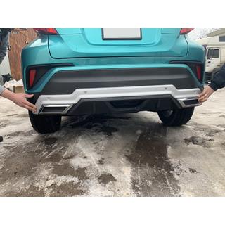 Передняя и задняя накладки V1 (2 шт, пластик) Toyota C-HR 2016-2023 гг. фото 4