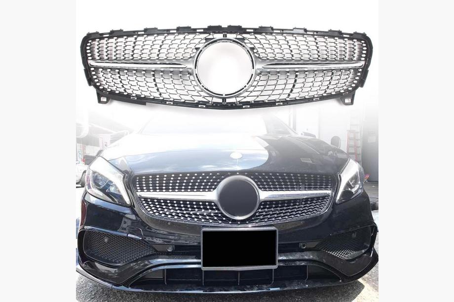 Mercedes A-сlass W176 2012-2018 гг. Передняя решетка Diamond Silver (2015-2018) Image