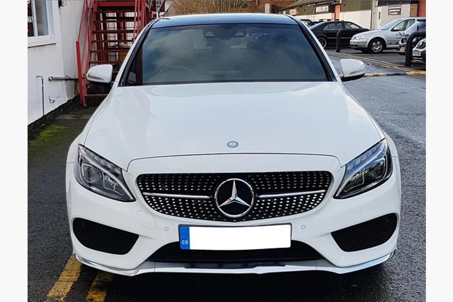 Mercedes C-class W205 2014-2021 гг. Передняя решетка Diamond Silver (для Avantgarde/AMG-Line/C43 AMG) 2018+, без камеры Фото 17