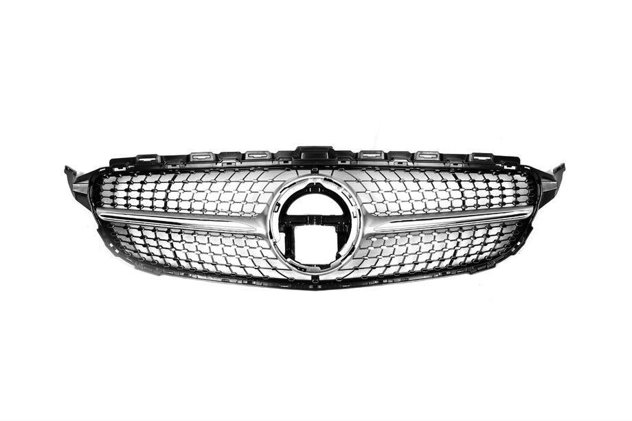 Mercedes C-class W205 2014-2021 гг. Передняя решетка Diamond Silver (для Avantgarde/AMG-Line/C43 AMG) 2018+, без камеры Фото 11