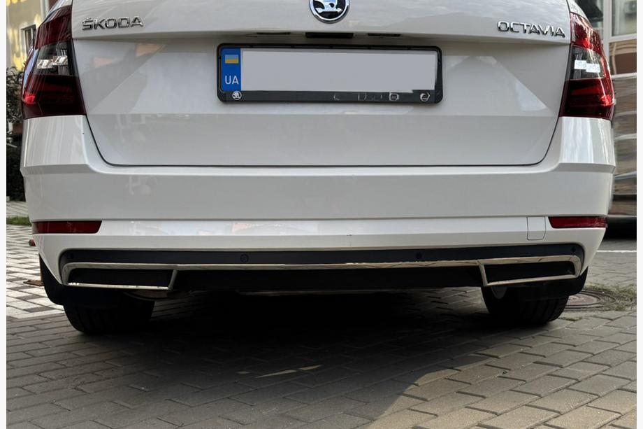 Skoda Octavia III A7 2013-2019 гг. Обводка заднего диффузора (2013-2017, нержавейка) OmsaLine - Итальянская Нержавейка Фото 8