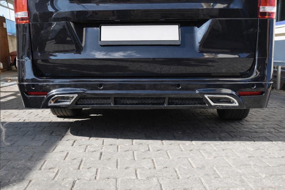 Mercedes Vito/V-class W447 2014- гг. Накладка на задний бампер V2 (грунт под покраску) Image