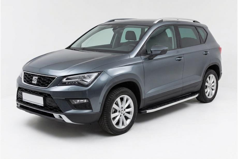 Seat Ateca 2016- гг. Боковые пороги Fullmond (2 шт., алюминий) Image