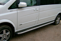 Mercedes Vito/V-class W447 2014- гг. Боковые пороги Fullmond (2 шт., алюминий) фото 2