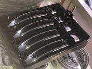 Ford Transit 2014- гг. Накладки на ручки с черной полосой (4 шт, ABS) фото 7