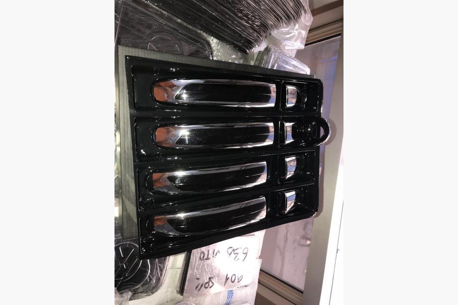 Ford Transit 2014- гг. Накладки на ручки с черной полосой (4 шт, ABS) Фото 6