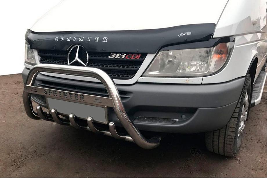 Mercedes Sprinter W901/902/903/904/905 1995–2006 гг. Кенгурятник WT004 (нержавейка) 2000-2006 Фото 5