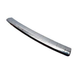 Накладка на задний бампер с большим загибом (Elite, нержавеющая сталь) Volkswagen Caddy 2010-2015 гг. фото 3