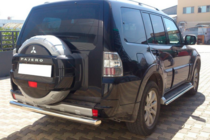 Mitsubishi Pajero Wagon III 1999-2006 гг. Задняя дуга AK002 (нерж. сталь) фото 3