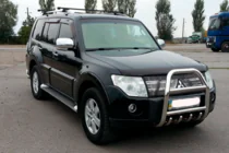 Mitsubishi Pajero Wagon III 1999-2006 гг. Кенгурятник QT007 (нержавейка) фото 3