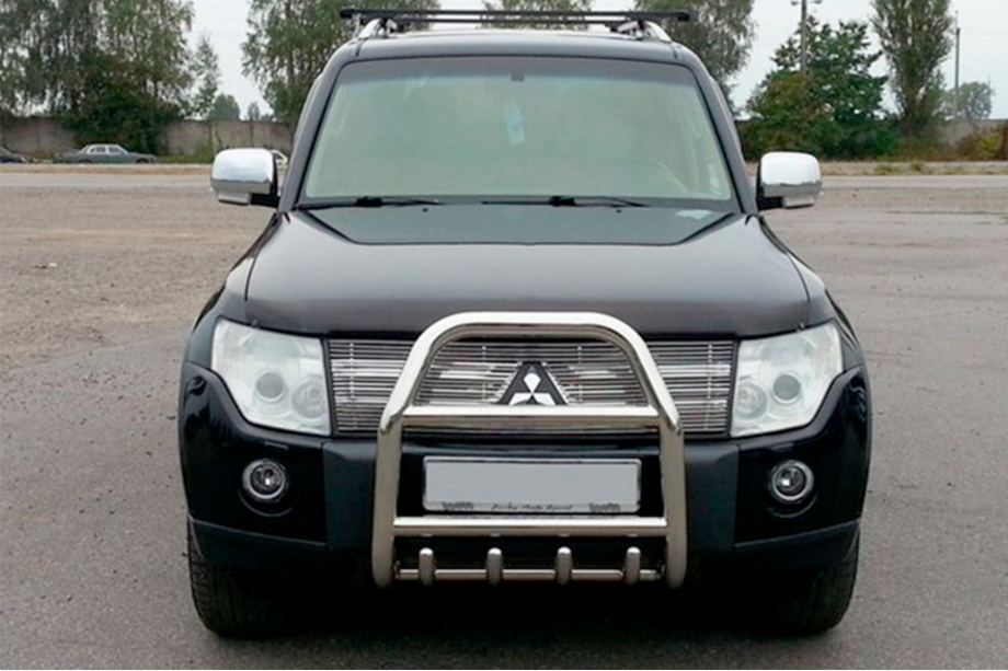 Mitsubishi Pajero Wagon III 1999-2006 гг. Кенгурятник QT007 (нержавейка) Image