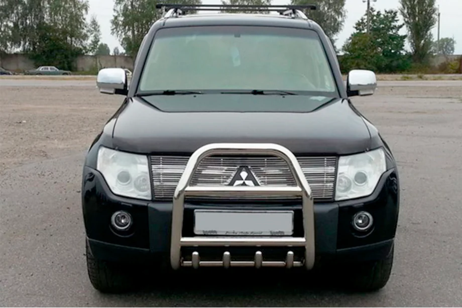 Mitsubishi Pajero Wagon III 1999-2006 гг. Кенгурятник QT007 (нержавейка) Image