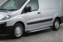 Citroen Jumpy 2007–2017 гг. Боковые Подножки Allmond Grey (2 шт., Нержавейка) фото 1