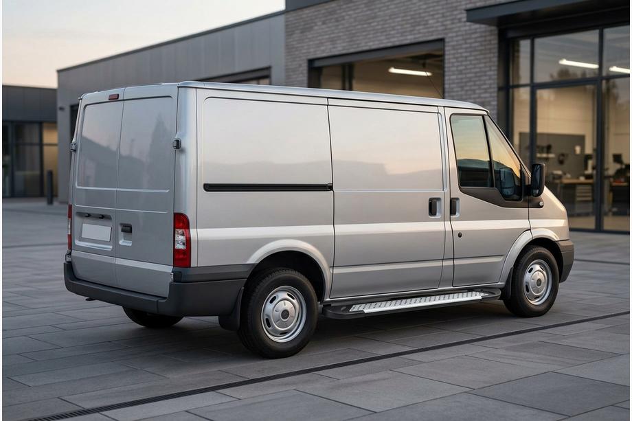 Ford Transit 2000–2014 гг. Боковые Подножки Allmond Grey (2 шт., Алюминий) Image