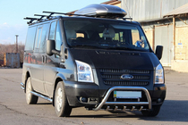Ford Transit 2000-2014 гг. Защита переднего бампера WT003 (2006-2014, Нержавейка) фото 2