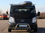 Ford Transit 2000-2014 гг. Защита переднего бампера WT003 (2006-2014, Нержавейка) фото 3