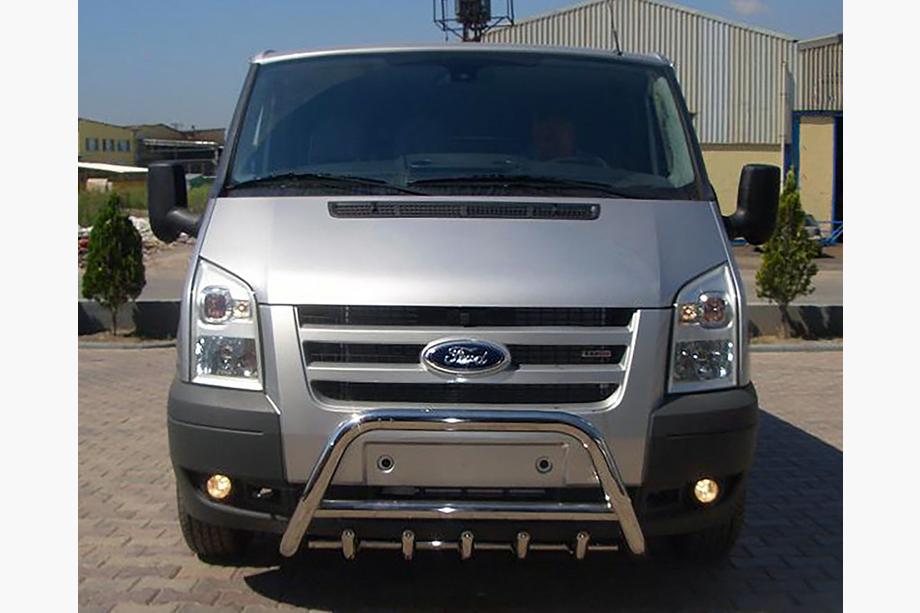 Ford Transit 2000-2014 гг. Защита переднего бампера WT003 (2006-2014, Нержавейка) Image