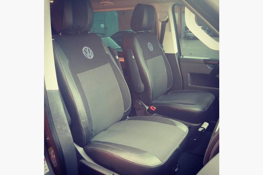 Volkswagen T5 Caravelle 2004-2010 гг. Авточехлы (Эко-кожа и Ткань, Premium) Полный салон Фото 7