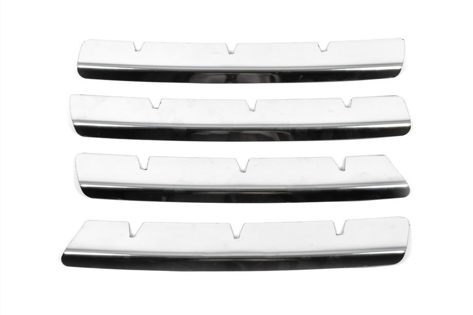 Volkswagen Touareg 2002–2010 гг. Накладки на решетку радиатора (4 шт, нержавейка) 2003-2008 Фото 4