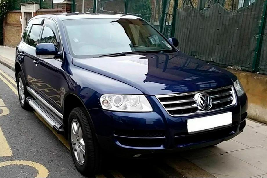 Volkswagen Touareg 2002–2010 гг. Боковые Подножки Allmond Grey (2 шт., Алюминий) Фото 2