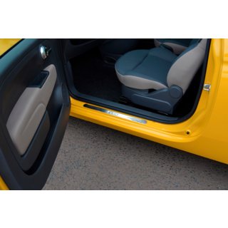 Накладки на пороги 500 (OmsaLine, 2 шт., нержавейка) Fiat 500/500L 2013-2022 гг. фото 2